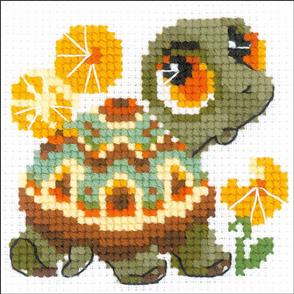 Riolis  Counted Cross Stitch Kit - 4"X4" - Little Turtle