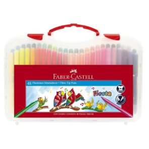 Faber-Castell Fiesta Fibre-tip Pens - Plastic Case of 48