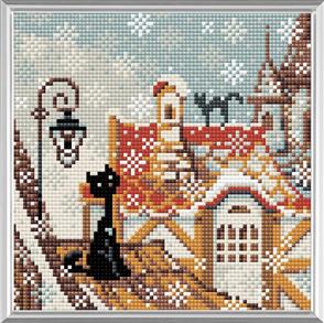 Riolis Diamond Mosaic Embroidery Kit - City & Cats Winter