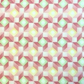 Red Rooster  Fabrics - Geometric Squares Light Pink