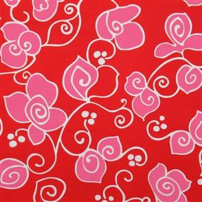 Red Rooster  Fabrics - Floral Swirl Red