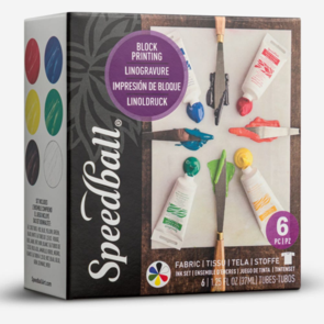 Speedball Fabric & Paper Block Printing Ink 6-Color Set