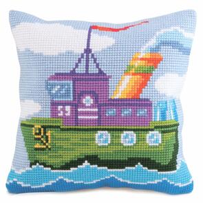 Collection D'Art  Needlepoint Cushion Kit - Mighty Tug - Boat