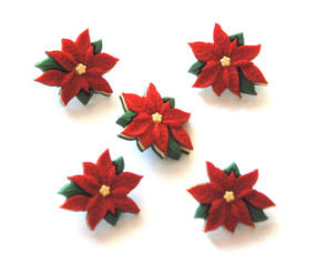 Dress It Up Embellishments - Red Poinsettias