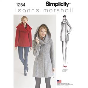 Simplicity Pattern 1254 Women's Leanne Marshall Easy Lined Coat or Jacket