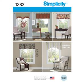 Simplicity Pattern 1383 Valances for 36" to 40" Wide Windows