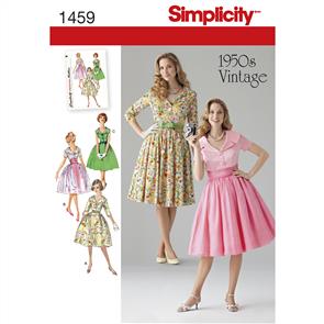 Simplicity Pattern 1459 Women's and Petite 1950's Vintage Dress