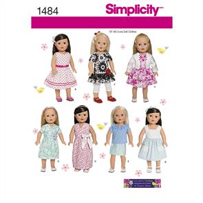 Simplicity Pattern 1484 18" Doll Clothes