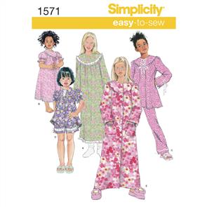 Simplicity Pattern 1571 Child's and Girl's Loungewear Separates