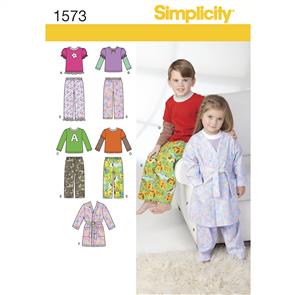 Simplicity Pattern 1573 Toddlers' and Child's Loungewear