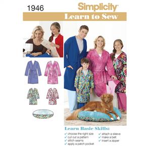 Simplicity Pattern 1946 Learn to Sew Child's Teen's & Adults' Robe