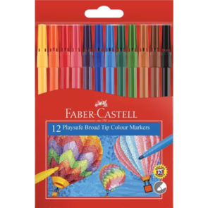 Faber-Castell Playsafe Broad Felt Tip Markers - Wallet of 12