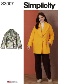 Simplicity Sewing Pattern Misses' Coat and Jacket S3007