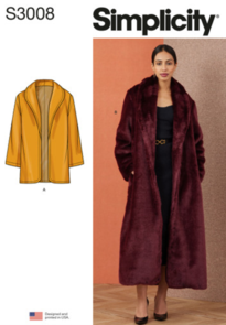 Simplicity Sewing Pattern Misses' Coat In Two Lengths S3008