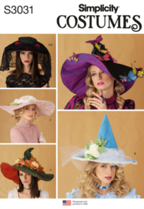 Simplicity Sewing Pattern Adult Costume Hats S3031