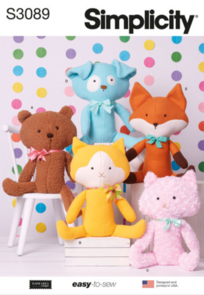 Simplicity Sewing Pattern Plush Pets by Elaine Heigl Designs S3089