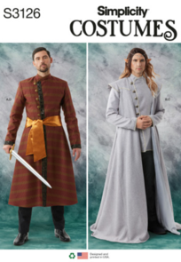 Simplicity Sewing Pattern Men's Fantasy Costumes S3126