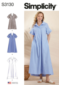 Simplicity Sewing Pattern Misses' Collared Dress in Three Lengths S3130