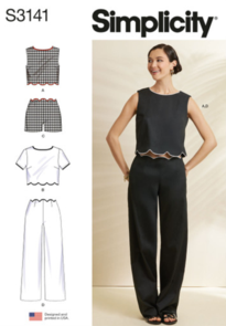 Simplicity Sewing Pattern Misses' Scalloped Tops, Shorts and Pants S3141