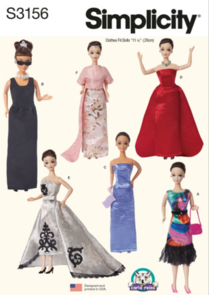 Simplicity Sewing Pattern 11 1/2" Fashion Doll Clothes by Carla Reiss s3156
