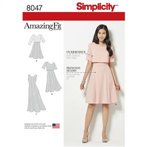 Simplicity Pattern 8047 Amazing Fit Women's Dress in Slim, Average & Curvy Fit