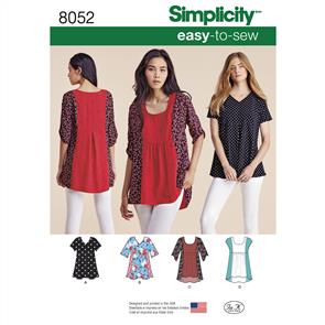 Simplicity Pattern 8052 Women's Easy-to-Sew Tops