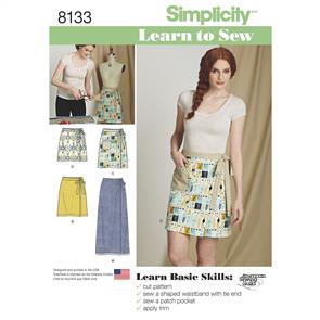 Simplicity Pattern 8133 Women's Learn to Sew Wrap Skirts