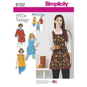 Simplicity Pattern 8152 Women's Vintage 1970's Aprons