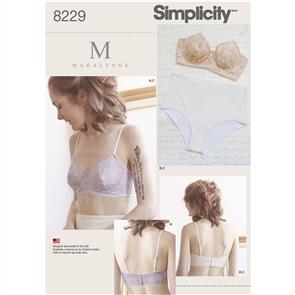 Simplicity Pattern 8229 Women's Underwire Bras and Panties