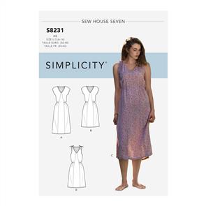 Simplicity Pattern 8231 Women's Dress in Two Lengths