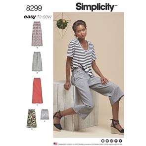 Simplicity Pattern 8299 Pattern 8299 Women's Skirts  or trousers in various lengths