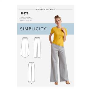 Simplicity Pattern 8378 Women’s Knit Trouserswith Two Leg Widths and Options for Design Hacking