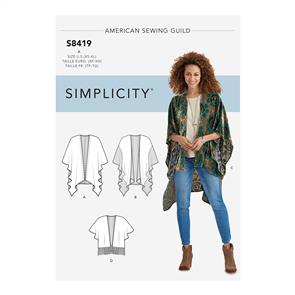 Simplicity Pattern 8419 Women's Kimono Style Wrap with Variations