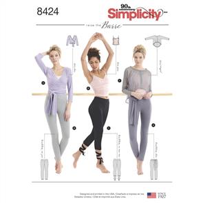 Simplicity Pattern 8424 Women's Knit Leggings in Two Lengths and Three Top Options