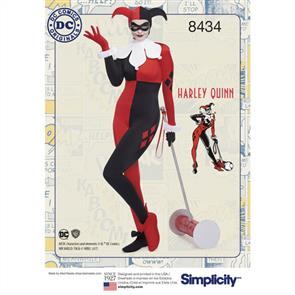 Simplicity Pattern 8434 Women's Knit DC Bombshell Harley Quinn Costume