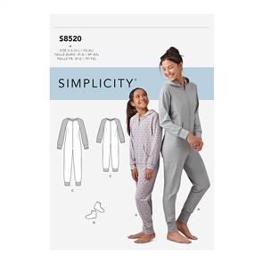 Simplicity Pattern 8520 Giris' and Misses' Jumpsuits and Booties