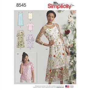 Simplicity Pattern 8545 Women’s / Petite Women’s Dress and Top