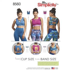 Simplicity Pattern 8560 Women’s' Knit Sports Bras