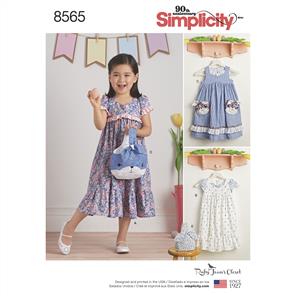 Simplicity Pattern 8565 Child's Ruby Jean's Dresses and Purses