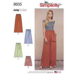 Simplicity Pattern 8605 Women’s Pull on Skirt and Pants