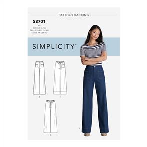 Simplicity Pattern 8701 Women's Trousers with Options for Design Hacking