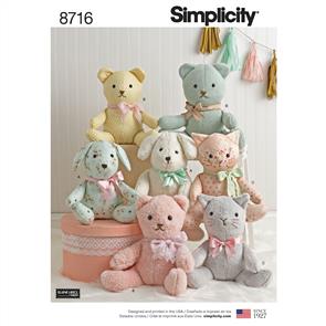 Simplicity Pattern 8716 Stuffed Animals