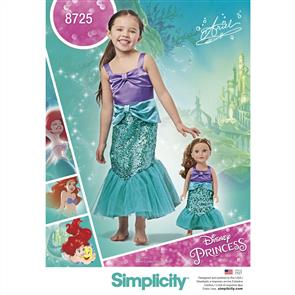 Simplicity Pattern 8725 Child's and 18" Doll Costumes