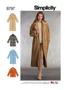 Simplicity Sewing Pattern Misses' Loose-Fitting Lined Coat