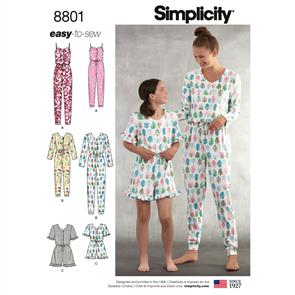 Simplicity Pattern 8801 Girls and Misses  Knit Jumpsuit Romper