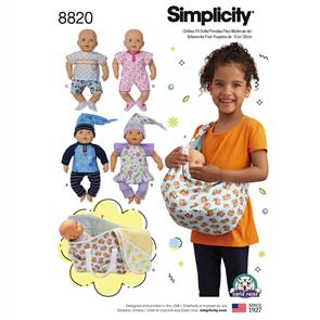 Simplicity Pattern 8820 15" Baby Doll Clothes