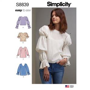 Simplicity Pattern S8839 Misses' Pullover Tunic or Tops