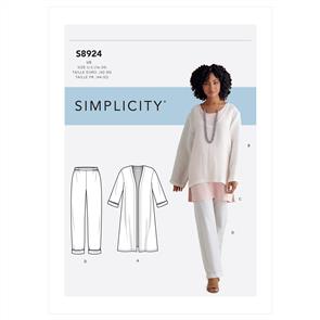 Simplicity Pattern 8924 Misses' Jacket, Top, Tunic & Pull-on Pants