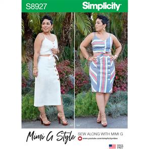 Simplicity Pattern 8927 Misses' Tie Front Tops and Skirts by Mimi G Style