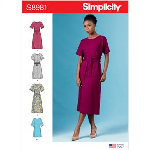 Simplicity Pattern 8981 Misses' Front Tie Dresses